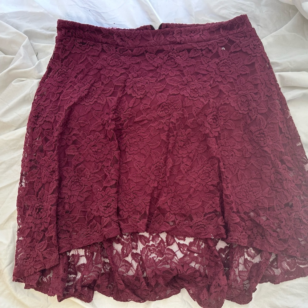 Lacy zipper back mullet skirt